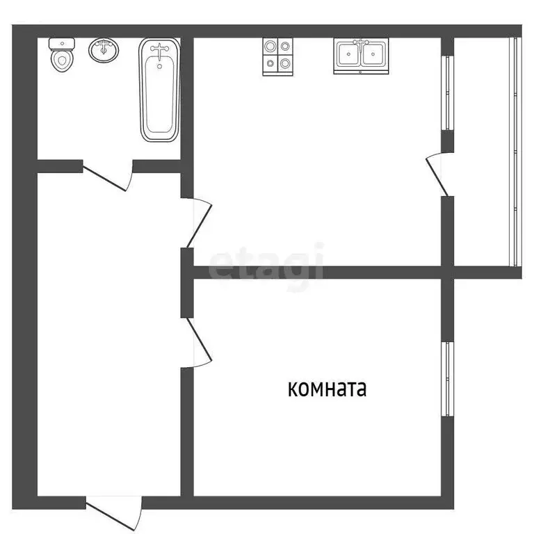 1-комнатная квартира: Ялуторовск, Тюменская улица, 181 (38.9 м) - Фото 1