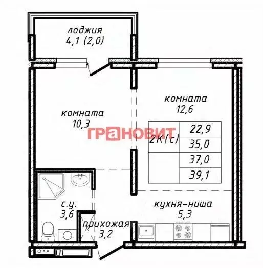 2-к кв. Новосибирская область, Новосибирск ул. Связистов, 162/1 (37.0 ... - Фото 1