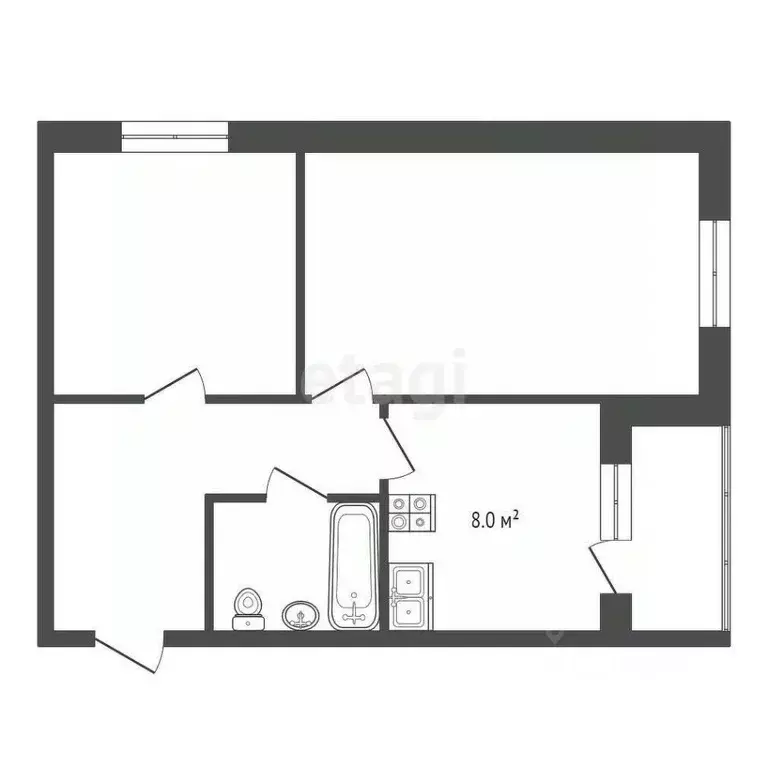 2-к кв. Владимирская область, Муром ул. 1-я Новослободская, 5 (46.7 м) - Фото 1