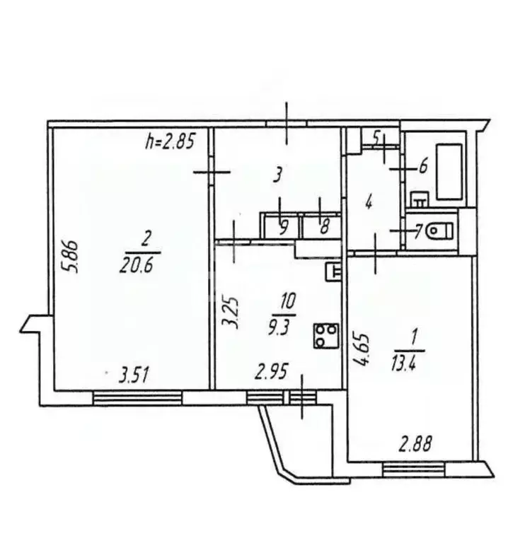 2-к кв. Мурманская область, Мурманск просп. Кирова, 43 (57.5 м) - Фото 0