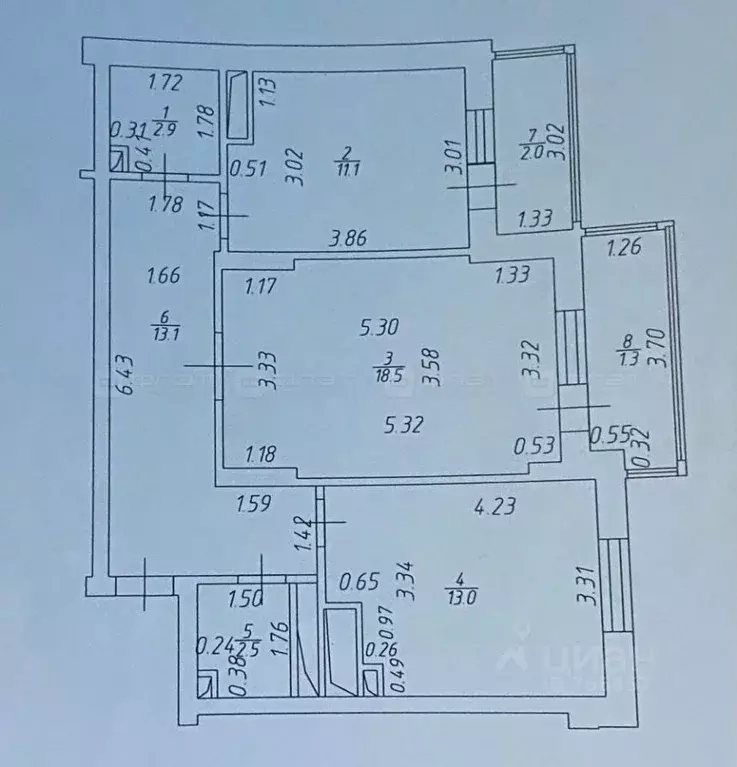 2-к кв. Татарстан, Казань ул. Нурихана Фаттаха, 17/4 (61.1 м) - Фото 2