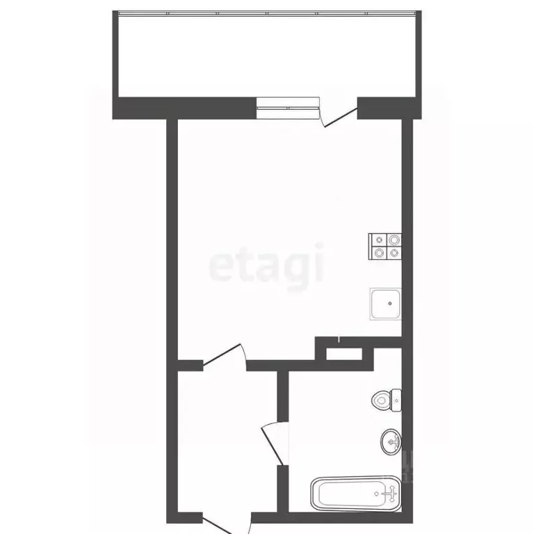 Студия Тюменская область, Тюмень ул. Верхнетарманская, 3 (23.1 м) - Фото 1