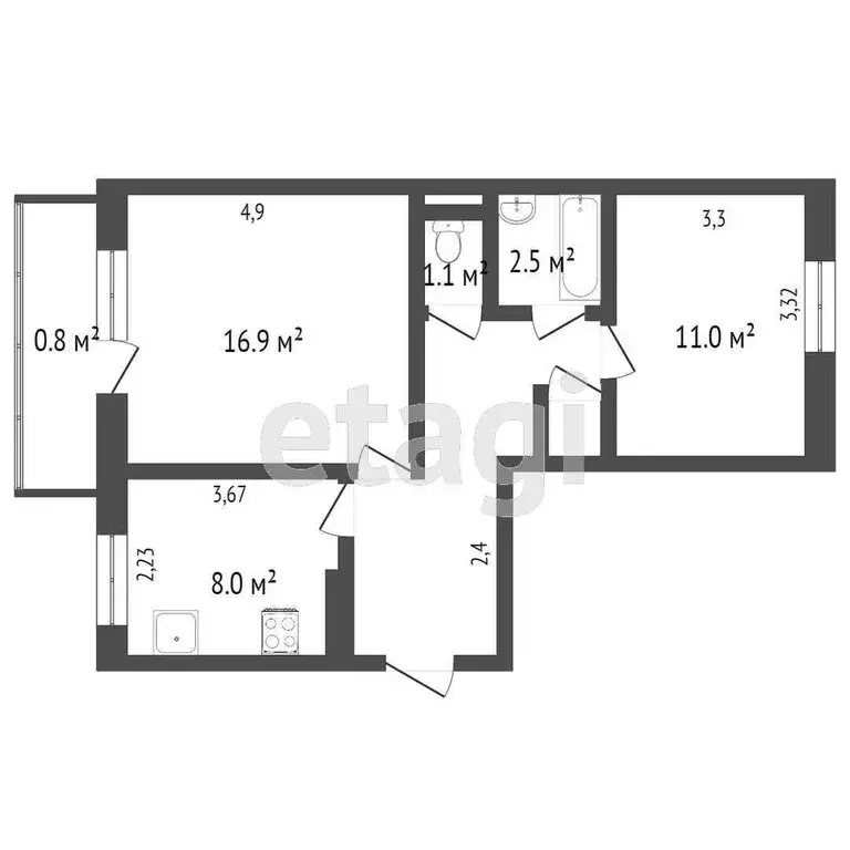 2-комнатная квартира: Ирбит, Советская улица, 59 (50 м) - Фото 0