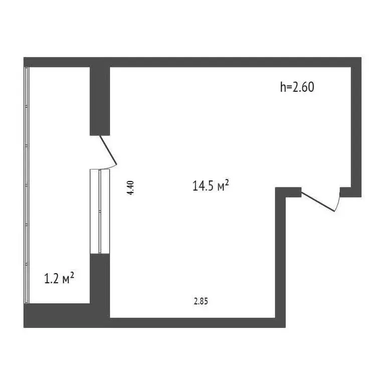 1к в -комнатной квартире (14.5 м) - Фото 1
