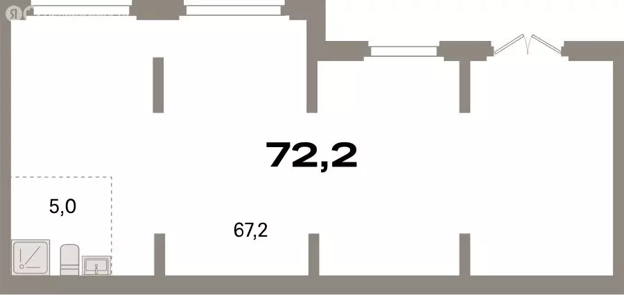 Помещение свободного назначения (72.2 м) - Фото 1