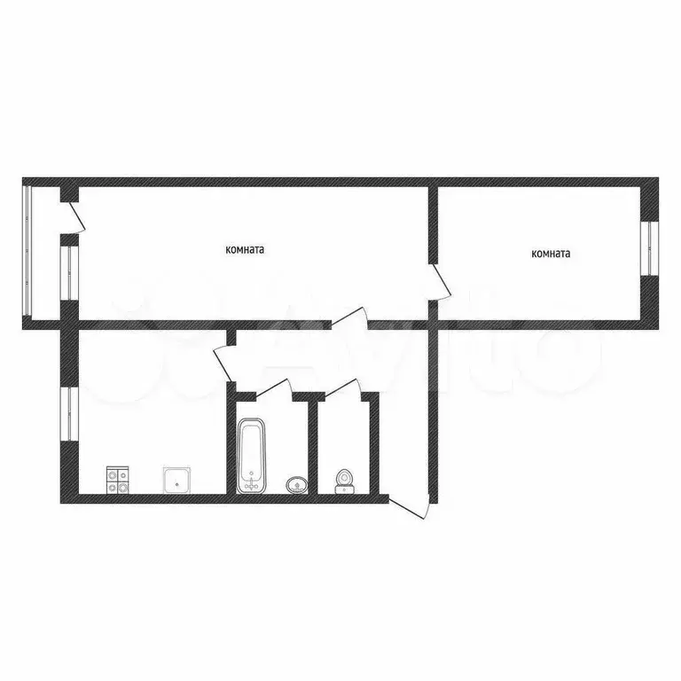2-к. квартира, 44,4 м, 4/5 эт. - Фото 0