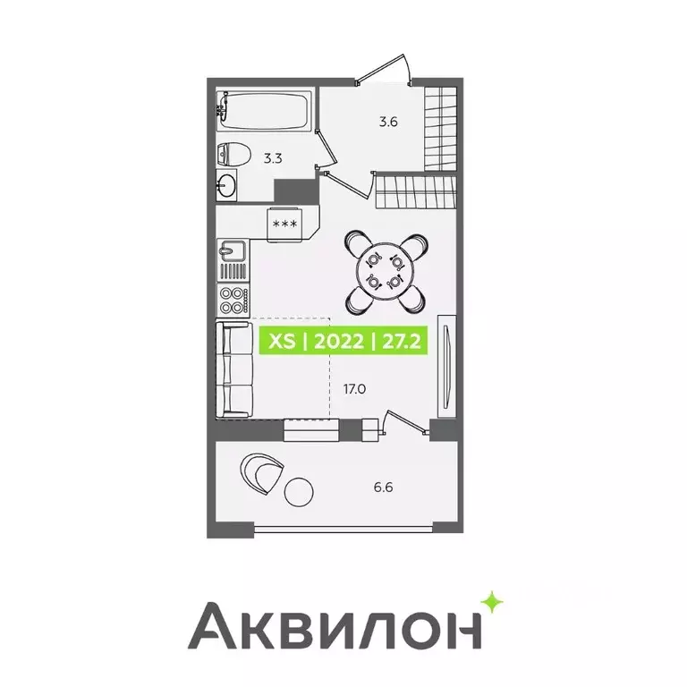 Студия Санкт-Петербург Планерная ул., 87к1 (27.2 м) - Фото 0