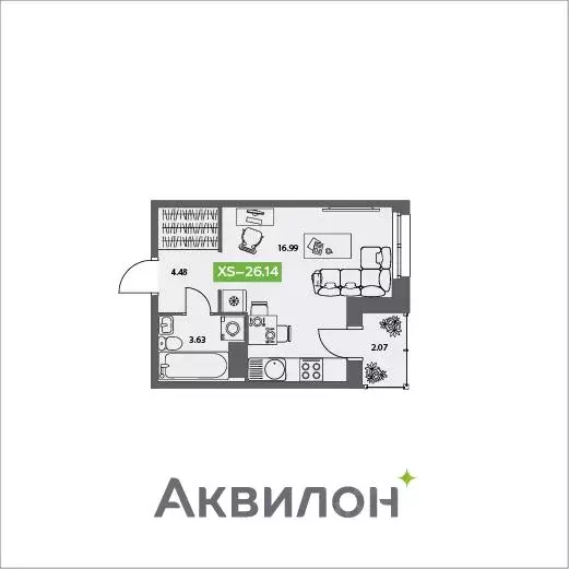 Студия Архангельская область, Северодвинск Аквилон Север жилой ... - Фото 0