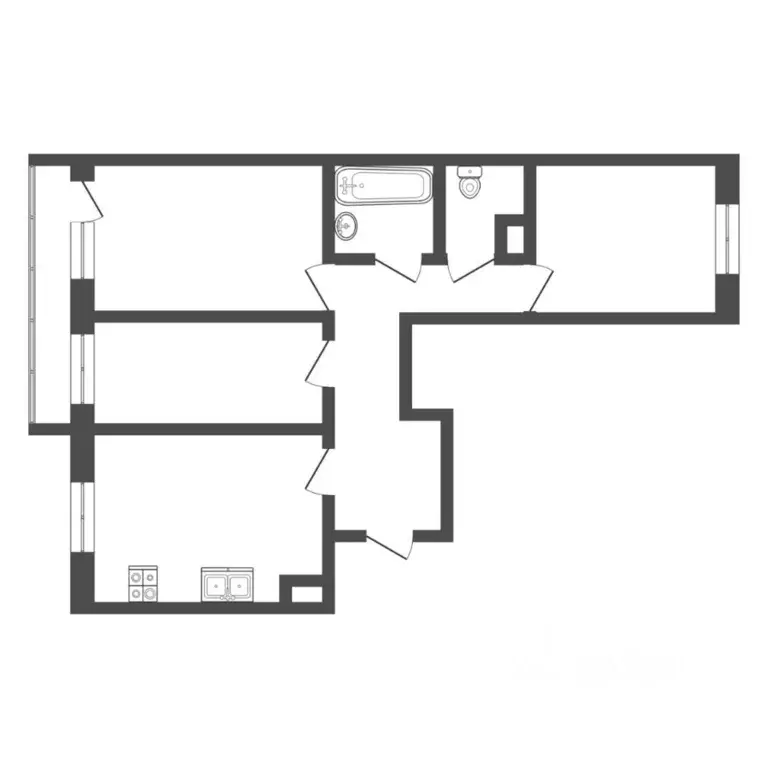 3-к кв. Тюменская область, Тюмень Кремлевская ул., 112к1 (83.0 м) - Фото 2