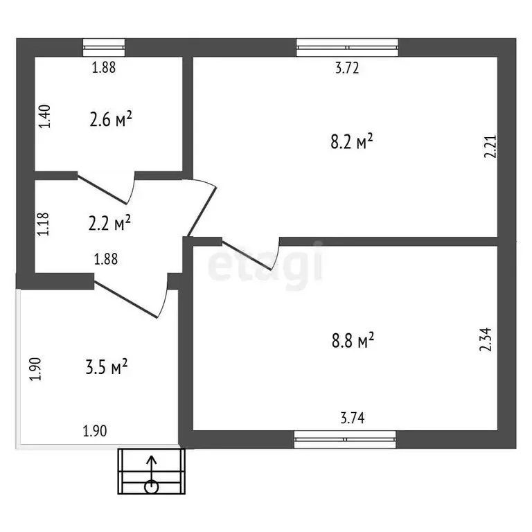 Дом в Черняховск, посёлок Новая Деревня (26.9 м) - Фото 1
