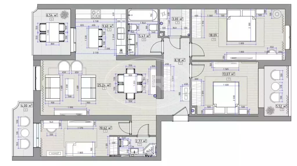 3-к кв. Калининградская область, Пионерский Портовая ул., 5к2 (112.0 ... - Фото 2