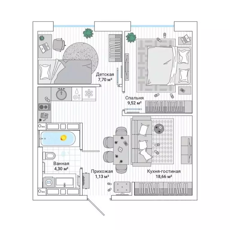 2-к кв. Приморский край, Владивосток ул. Нейбута (42.2 м) - Фото 1