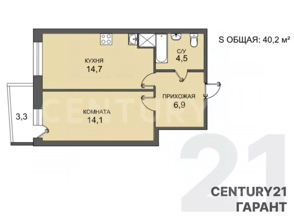1-к кв. Санкт-Петербург ул. Цимбалина, 25 (40.2 м) - Фото 2