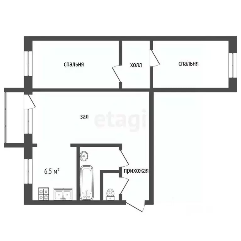 3-к кв. Севастополь ул. Героев Бреста, 3 (58.1 м) - Фото 2