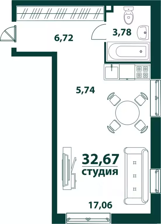 1-к кв. Ульяновская область, Ульяновск 19-й мкр, Аквамарин-2 жилой ... - Фото 1
