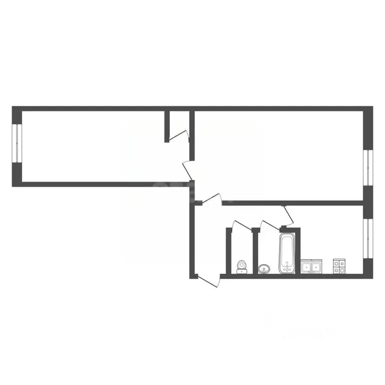 2-к кв. Кемеровская область, Новокузнецк ул. Тореза, 105 (45.4 м) - Фото 2