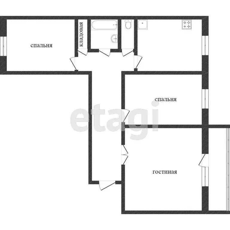 3-комнатная квартира: Миасс, улица Степана Разина, 29 (67 м) - Фото 1
