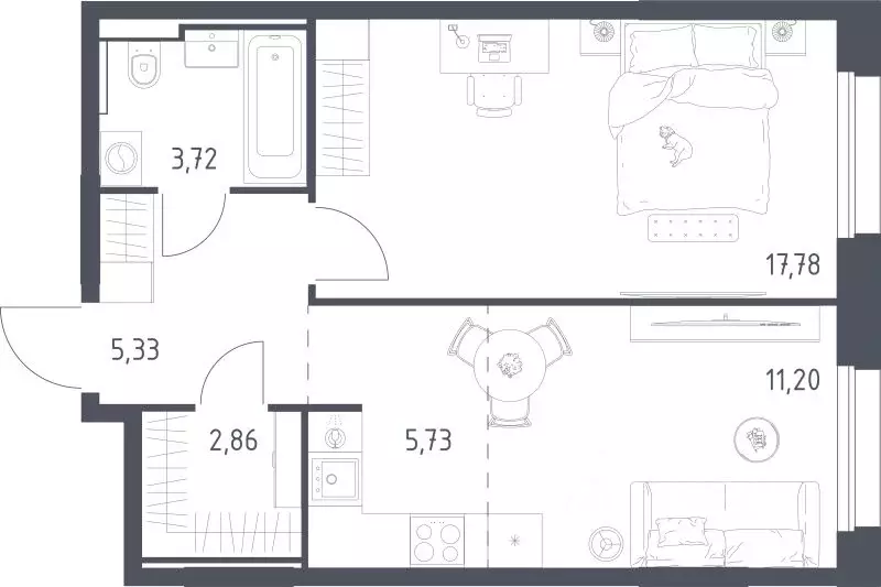 1-к кв. Московская область, Одинцовский городской округ, Заречье пгт ... - Фото 1