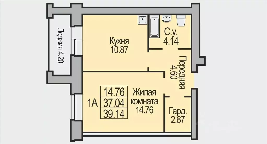 1-к кв. Новосибирская область, Бердск Южный мкр,  (39.14 м) - Фото 0