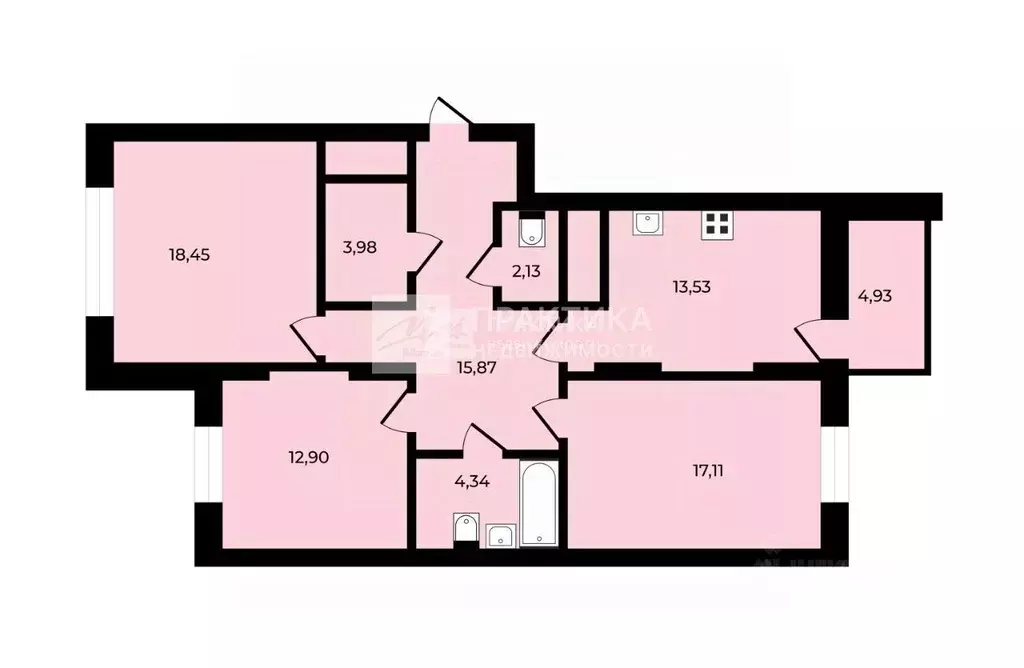 3-к кв. Москва ул. Наташи Качуевской, 5 (88.8 м) - Фото 2
