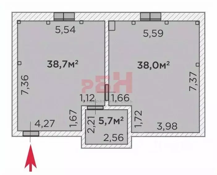 Офис в Тюменская область, Тюмень ул. Челюскинцев, 29/1 (82 м) - Фото 2