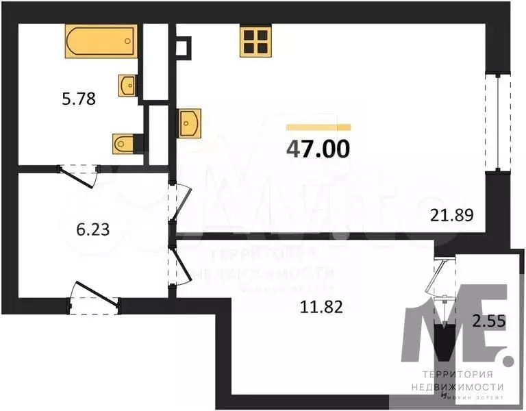 1-к. квартира, 47 м, 7/9 эт. - Фото 0