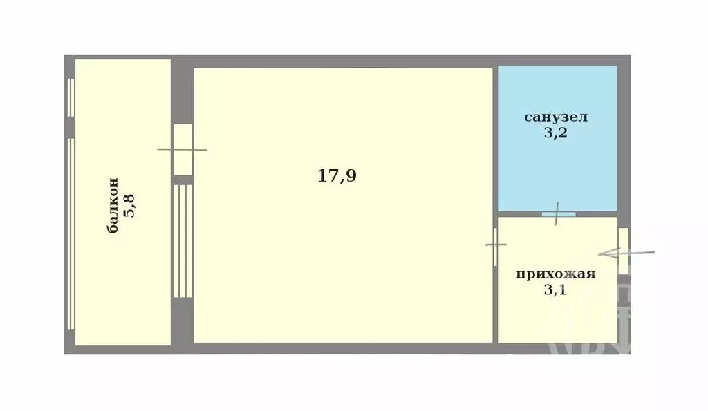 Квартира-студия: Санкт-Петербург, Кузнецовская улица, 58к1 (24.2 м) - Фото 2