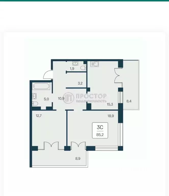 3-к кв. Крым, Алупка ш. Севастопольское, 6Ак3 (67.9 м) - Фото 1