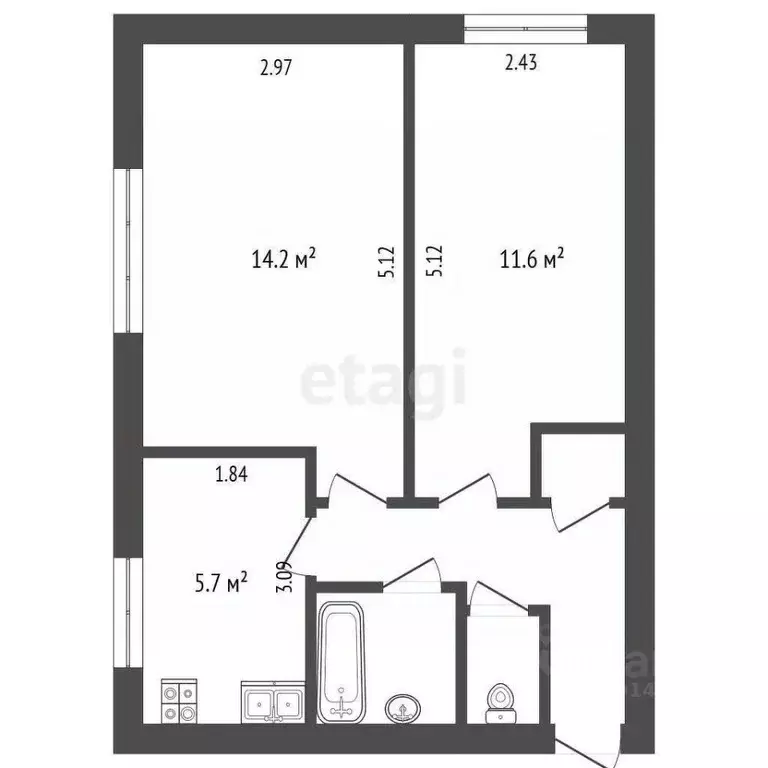 2-к кв. Владимирская область, Покров проезд Спортивный, 1 (40.9 м) - Фото 2