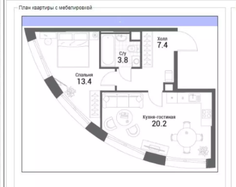 2-к кв. Москва Нагатино Ай-Ленд жилой комплекс, к1 (45.0 м) - Фото 1