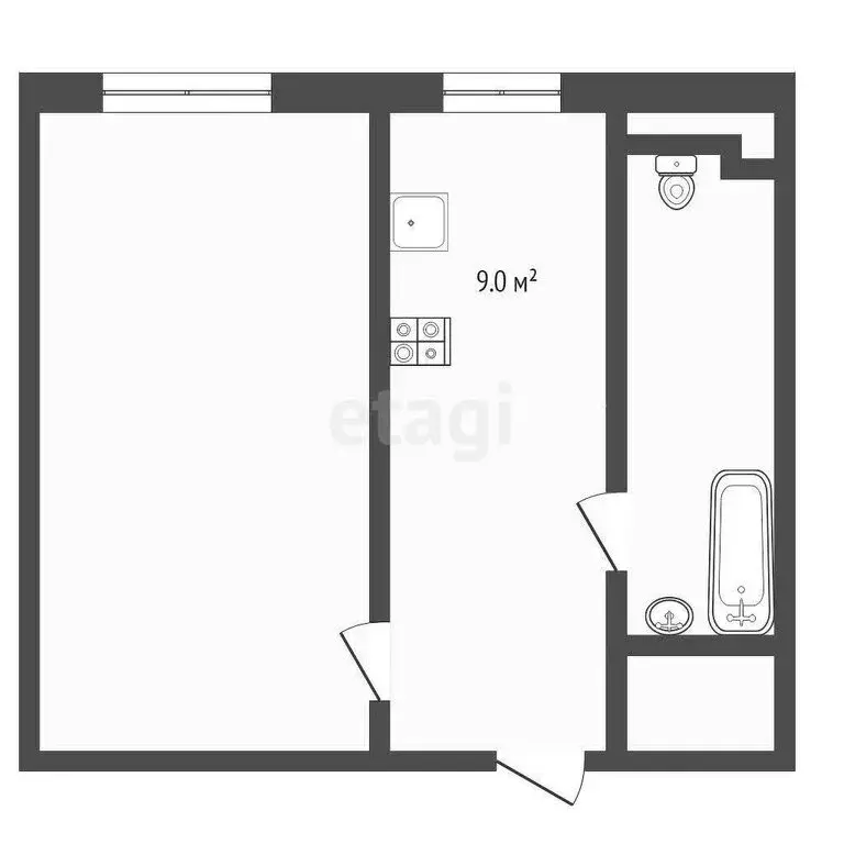 Квартира-студия: Тюмень, Олимпийская улица, 16 (22 м) - Фото 0