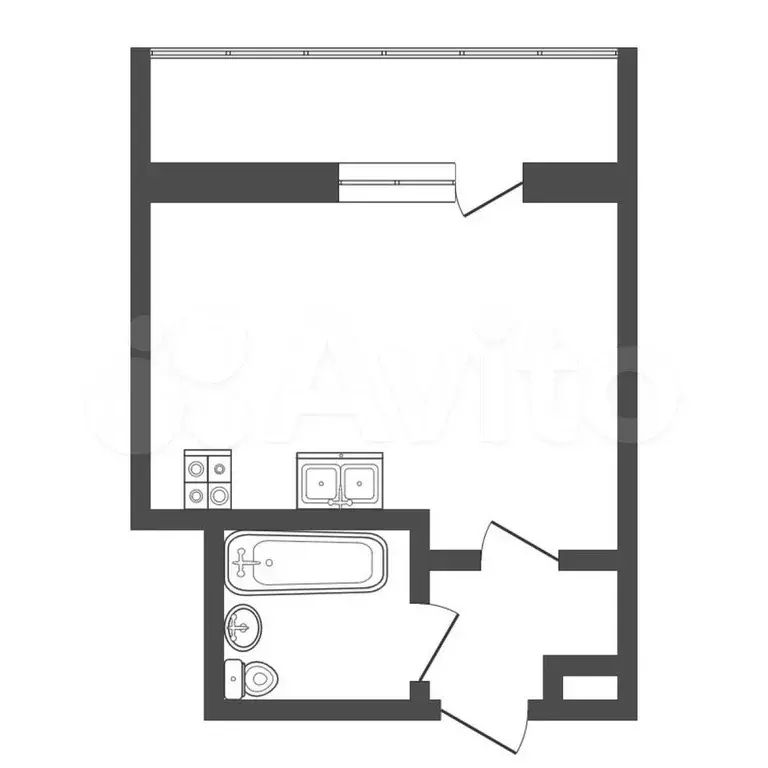 Квартира-студия, 17,3 м, 1/8 эт. - Фото 0