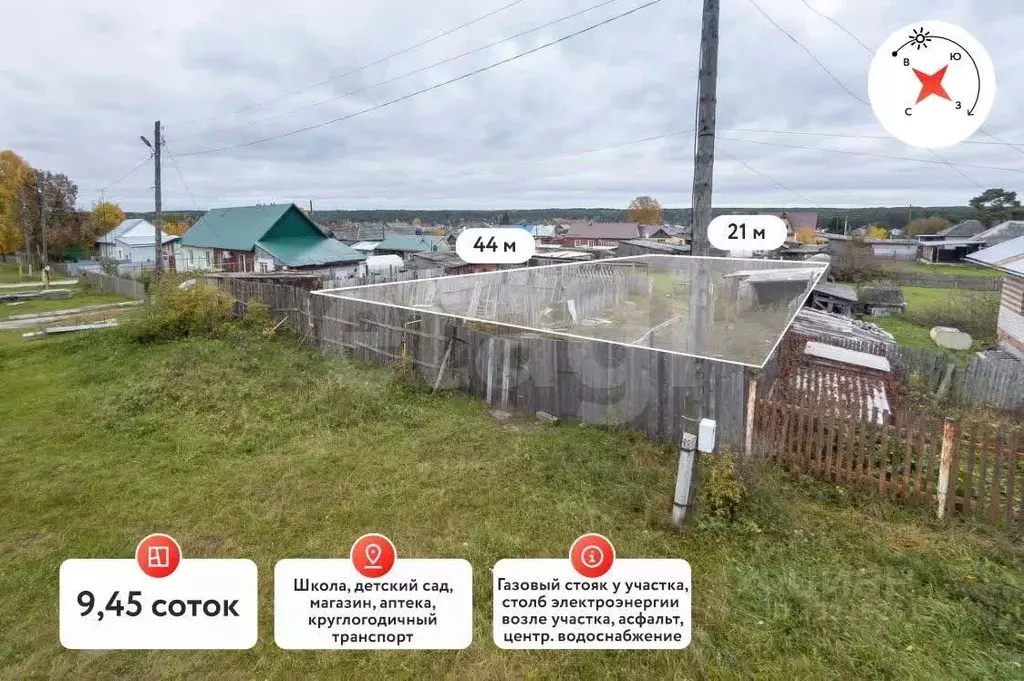 Участок в Свердловская область, Тавда ул. Дзержинского, 63 (9.45 сот.) - Фото 1