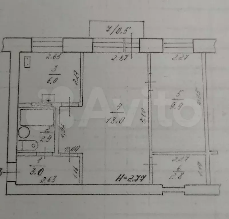 2-к. квартира, 43,1 м, 4/4 эт. - Фото 0