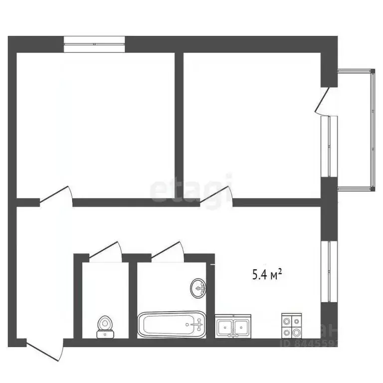 2-к кв. Ростовская область, Таганрог ул. Циолковского, 32-1 (40.1 м) - Фото 1