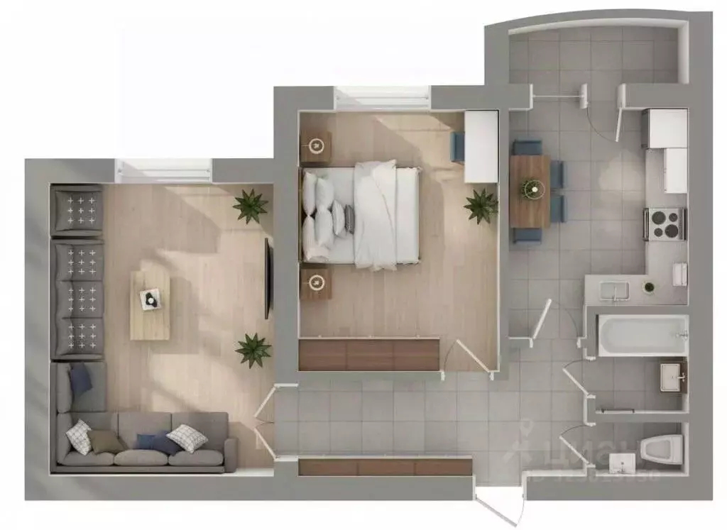 2-к кв. Амурская область, Благовещенск Заводская ул., 2/4 (64.0 м) - Фото 1