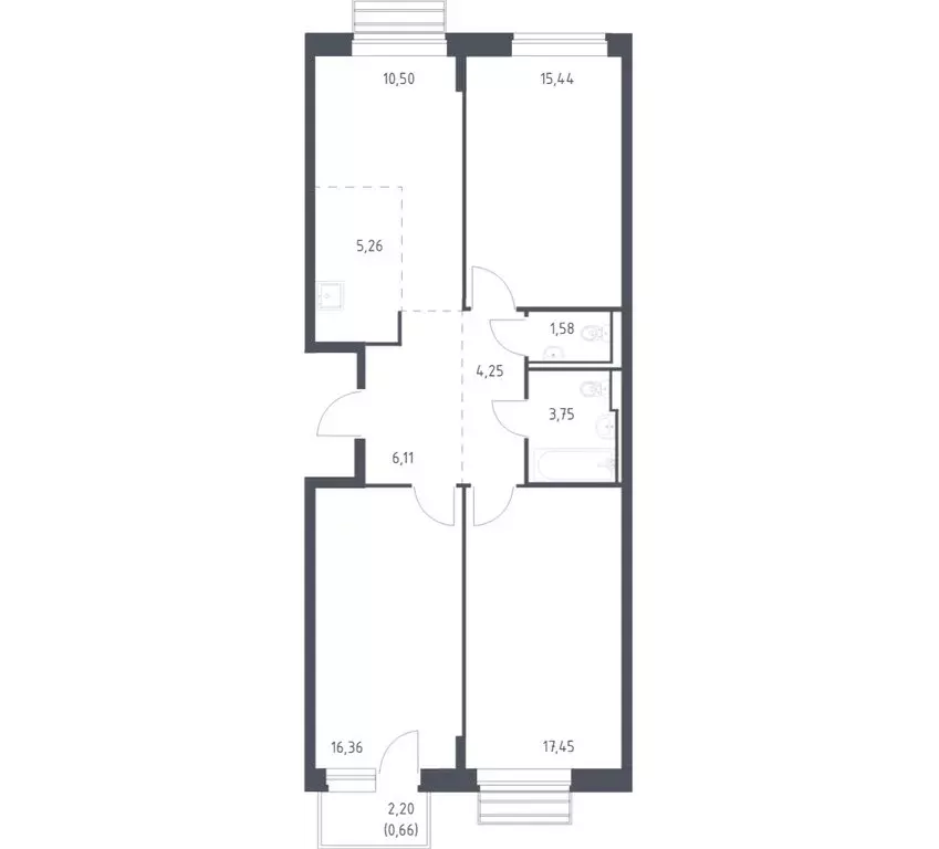 3-комнатная квартира: село Лайково, микрорайон Город-Событие, ЖК ... - Фото 1