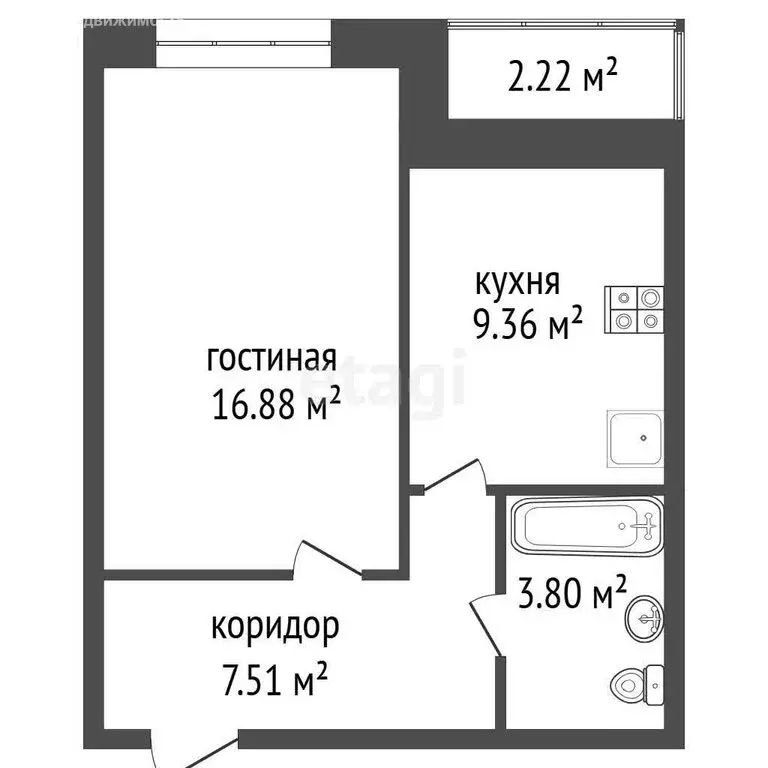 1-комнатная квартира: Воронеж, Ржевская улица, 11 (40 м) - Фото 1