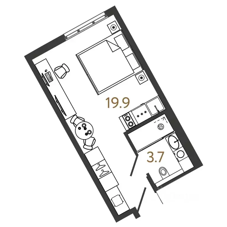 Студия Санкт-Петербург Ташкентская ул., 6к2 (23.6 м) - Фото 0