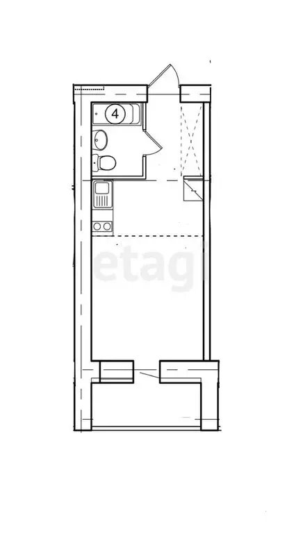 Квартира-студия: Ульяновск, проспект Гая, 35к2 (25.3 м) - Фото 2