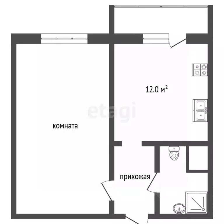 1-к кв. Московская область, Воскресенск Центральный мкр, ул. ... - Фото 2