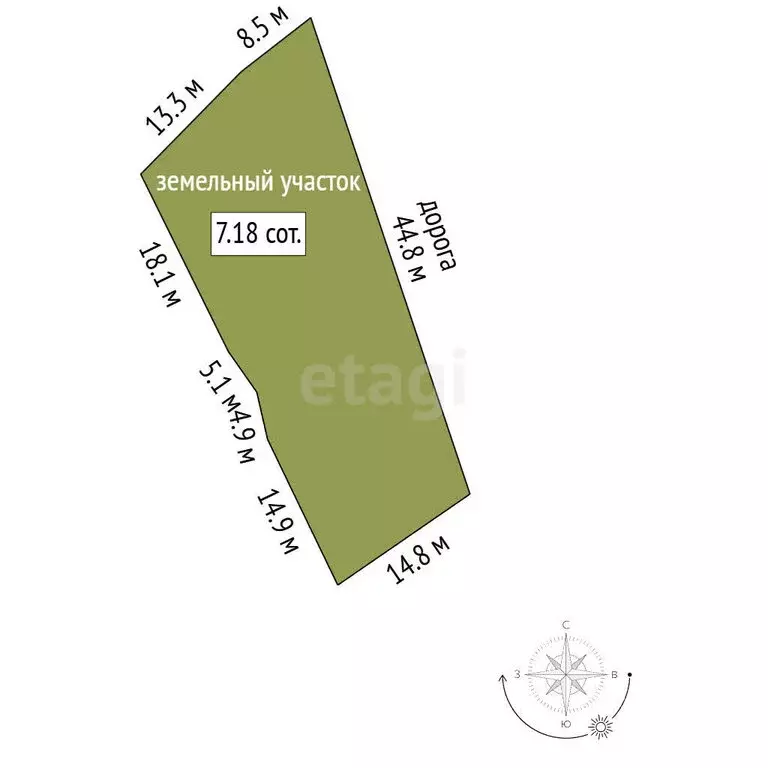 Участок в Стерлитамак, СНТ Заря (7.18 м) - Фото 1