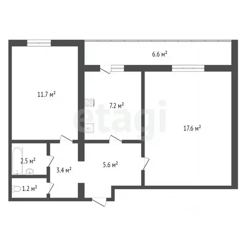 2-к кв. Саратовская область, Саратов ул. Имени И.С. Кутякова, 41/59 ... - Фото 2