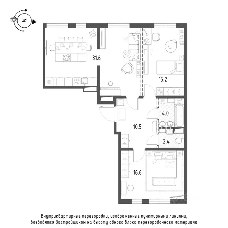 2-к кв. Санкт-Петербург Лисичанская ул., 15 (80.3 м) - Фото 0