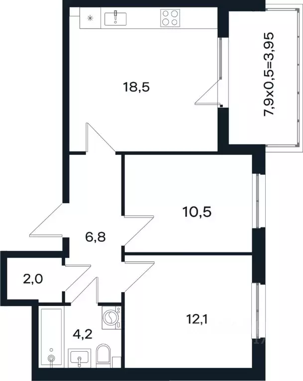 2-к кв. Краснодарский край, Краснодар Новая Елизаветка мкр, ул. Имени ... - Фото 1