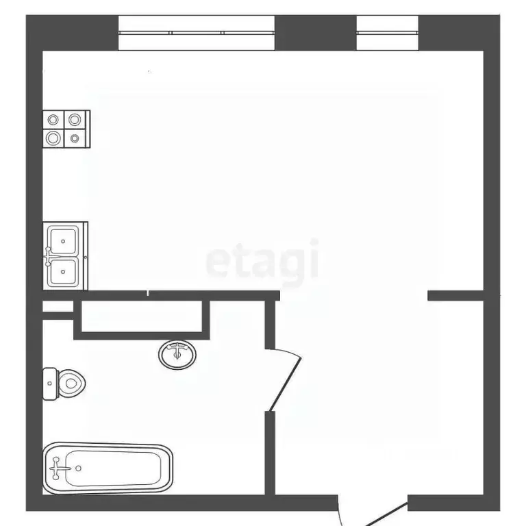 Студия Тюменская область, Тюмень ул. Московский Тракт, 83к6 (25.0 м) - Фото 2