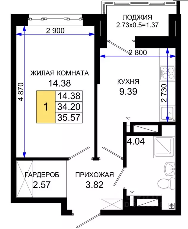 1-к кв. Ростовская область, Ростов-на-Дону Элеваторный пер., 6/2с ... - Фото 0