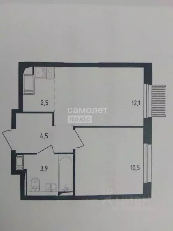 1-к кв. Московская область, Мытищи пер. 1-й Стрелковый, 3 (32.9 м) - Фото 1