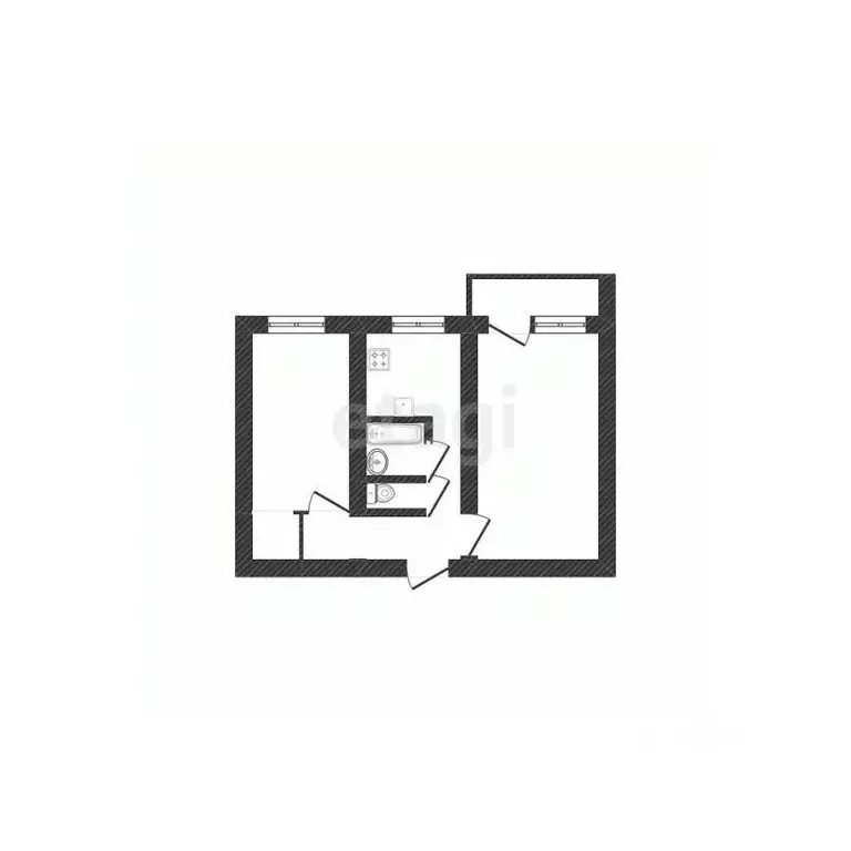 2-к кв. Алтайский край, Бийск ул. Петра Мерлина, 25 (44.2 м) - Фото 2