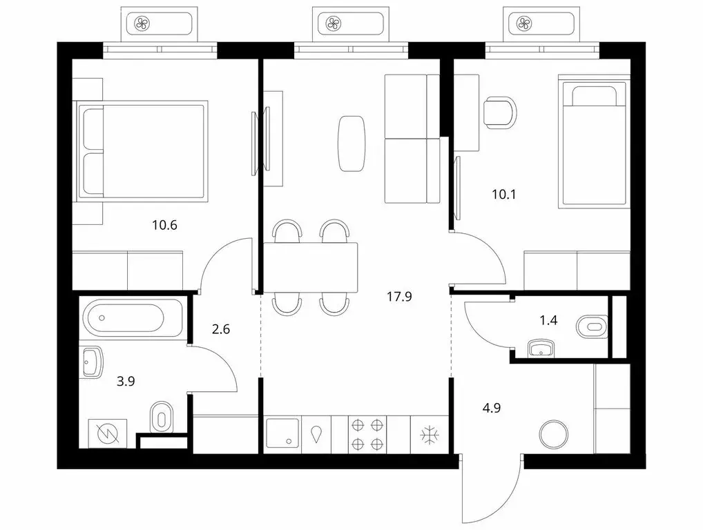 2-комнатная квартира: Боброво, ЖК Восточное Бутово, 48 (51.4 м) - Фото 1